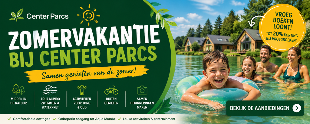 Center Parcs korting zomervakantie